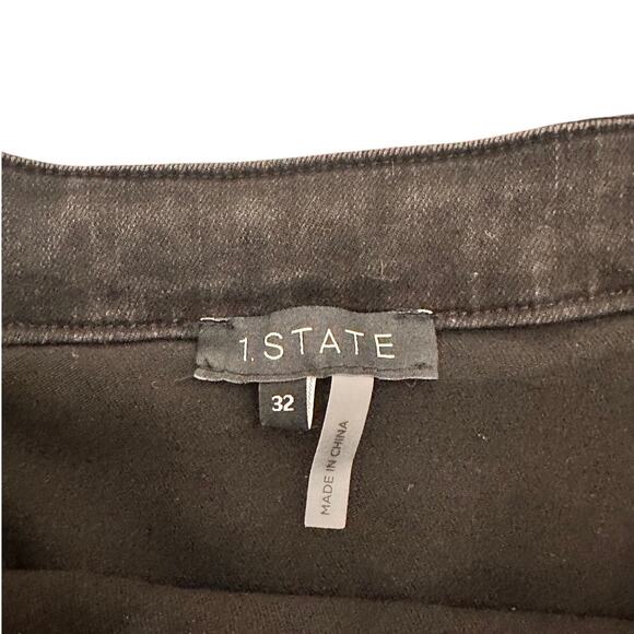 1. State A-Line Black Wash Denim Mini Skirt, size 32 - Picture 2 of 8